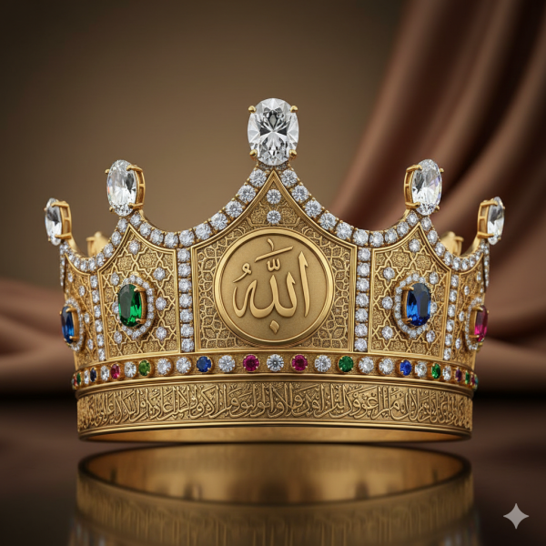 تاج الأسماء الحسنى الملكي – إصدار فاخر من الذهب الخالص