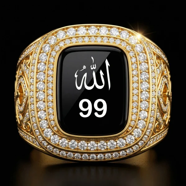 خاتم التسبيح الإلكتروني الذهبي الفاخر